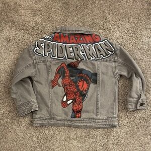 Marvel Spider-Man Kids Jean Jacket - Gray and Red